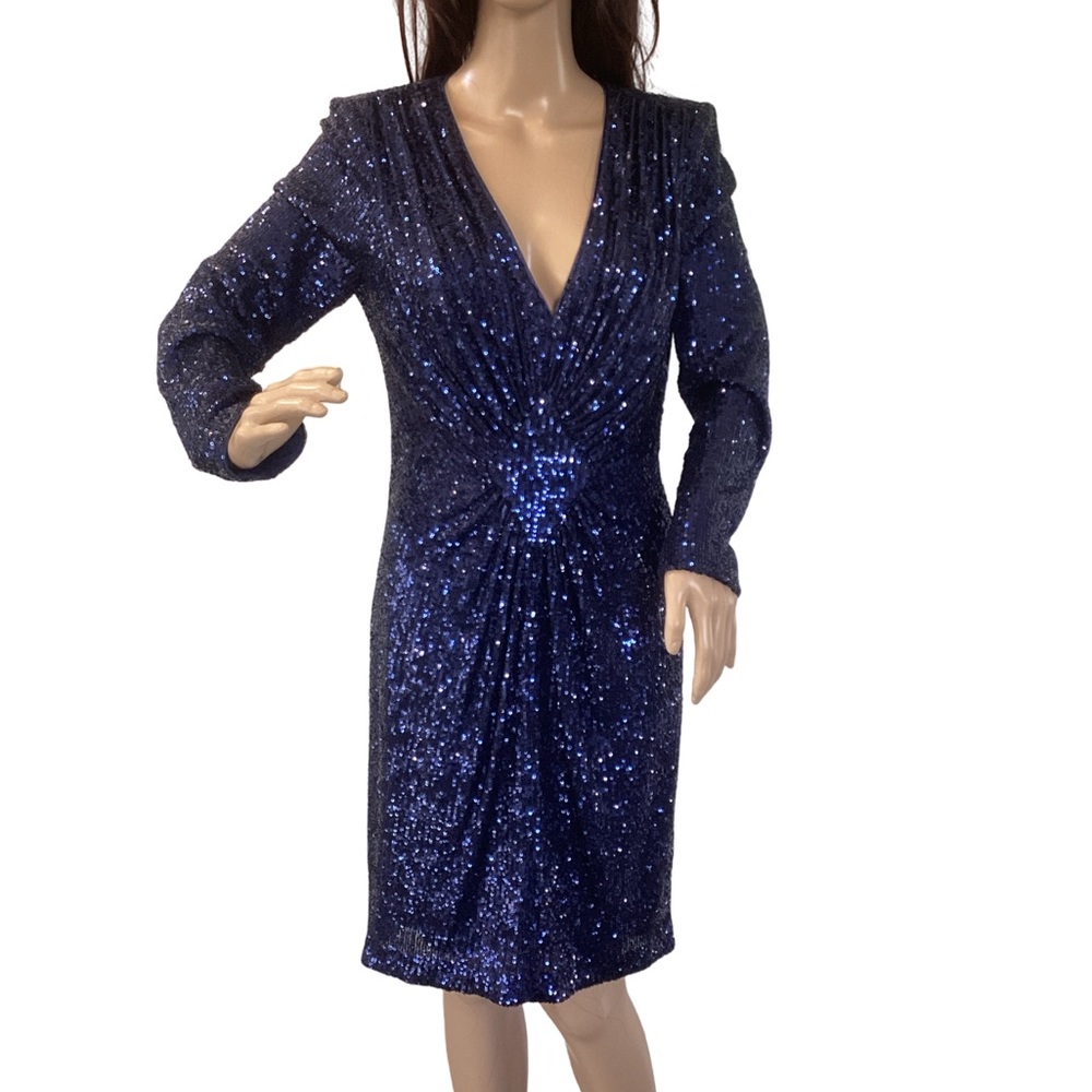Elegant Blue Sequin Dress